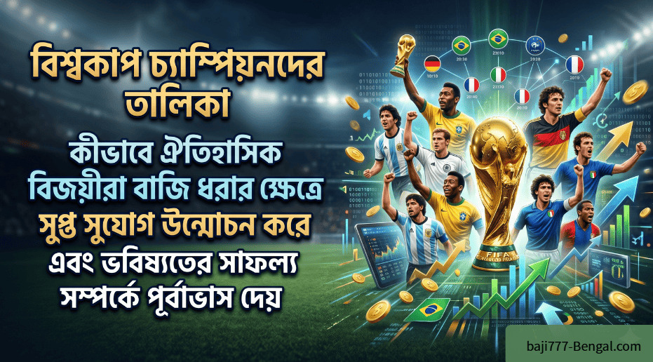 বিশ্বকাপ চ্যাম্পিয়নদের তালিকা কীভাবে ঐতিহাসিক বিজয়ীরা বাজি ধরার ক্ষেত্রে সুপ্ত সুযোগ